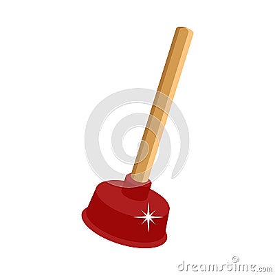 Plunger for cleaning clogged sewer pipes.3d vector illustration. Vector Illustration